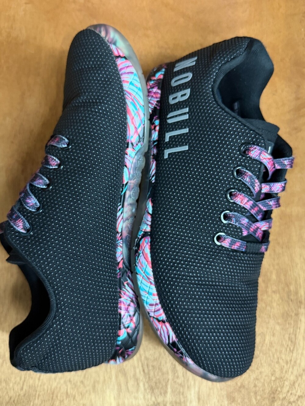 NOBULL Midnight Palm Trainer Shoes Mens 7 Womens 8.5 SuperFabric Athletic Black